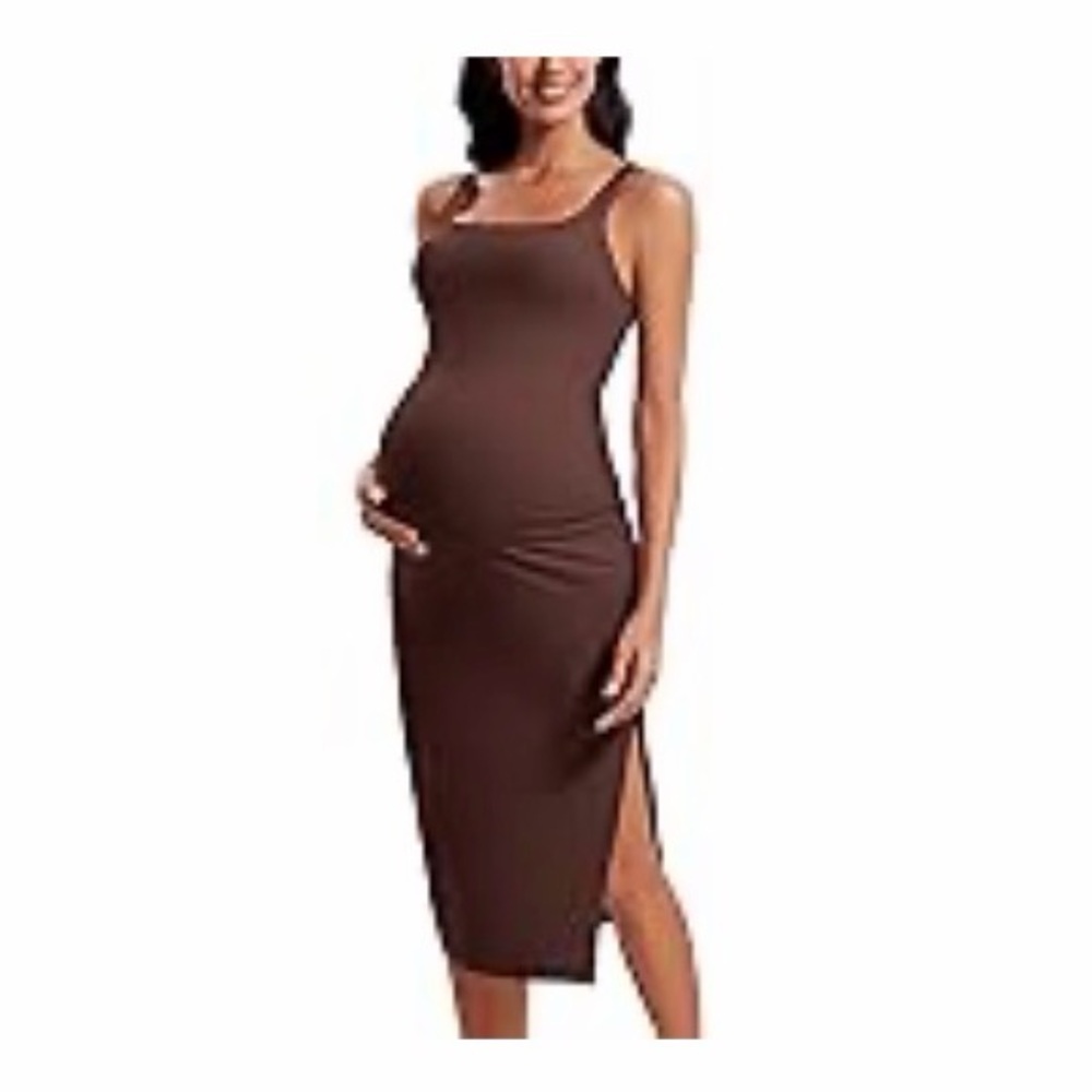 CRZ Yoga | Taupe Maternity Dress | Medium
